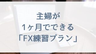 【FX初心者の主婦向け】主婦が1ヶ月でできるFX練習プラン