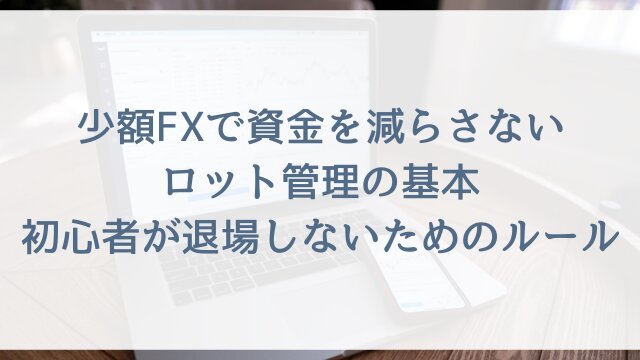 少額FXで資金を減らさないロット管理の基本！初心者が退場しないためのルール