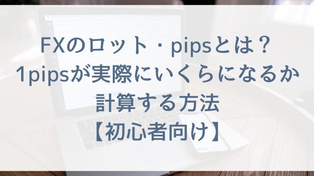 FXのロット・pipsとは？1pipsが実際にいくらになるか計算する方法【初心者向け】